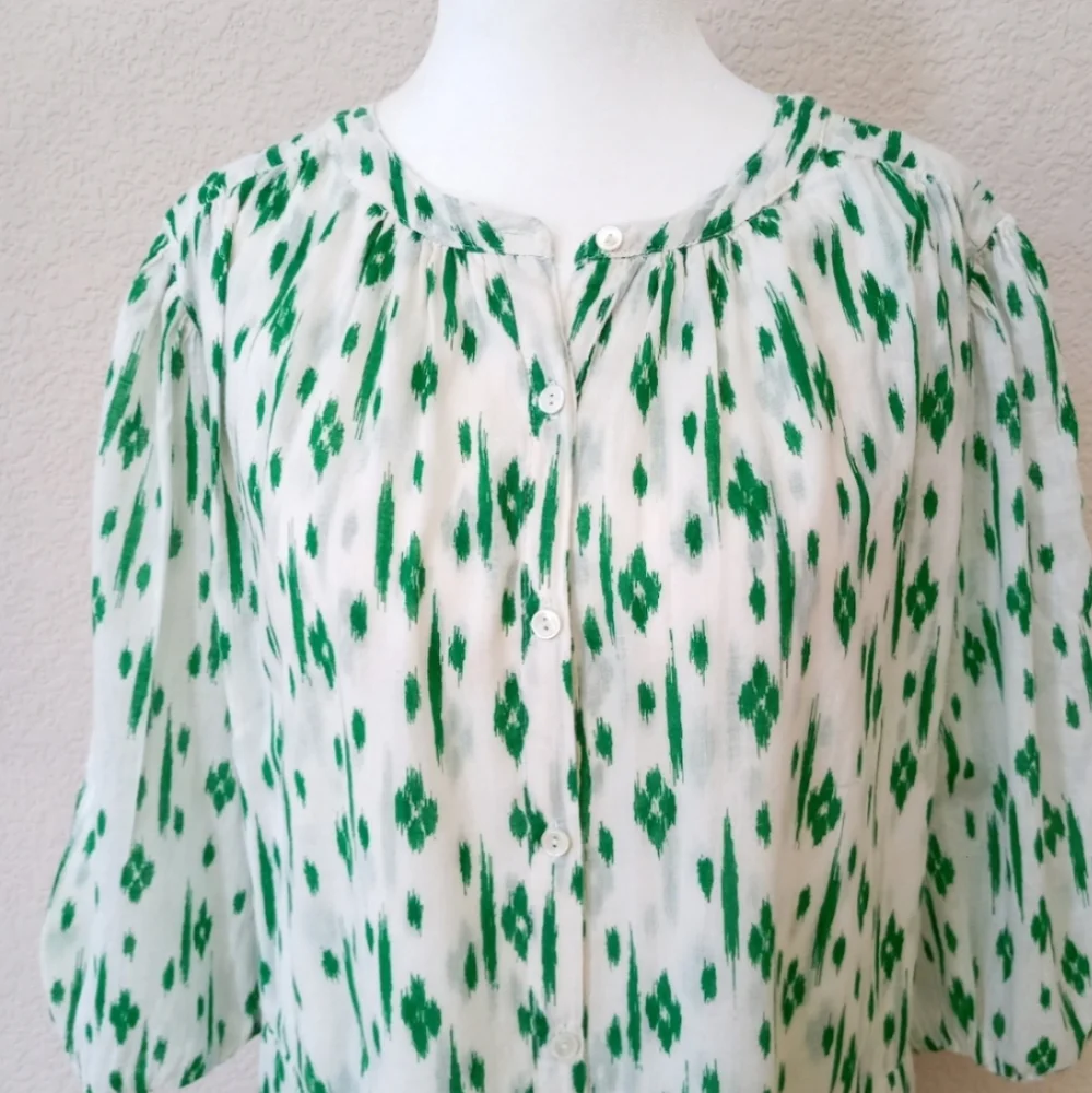 Anthropologie Green and White Midi Dress - Picture 5 of 9